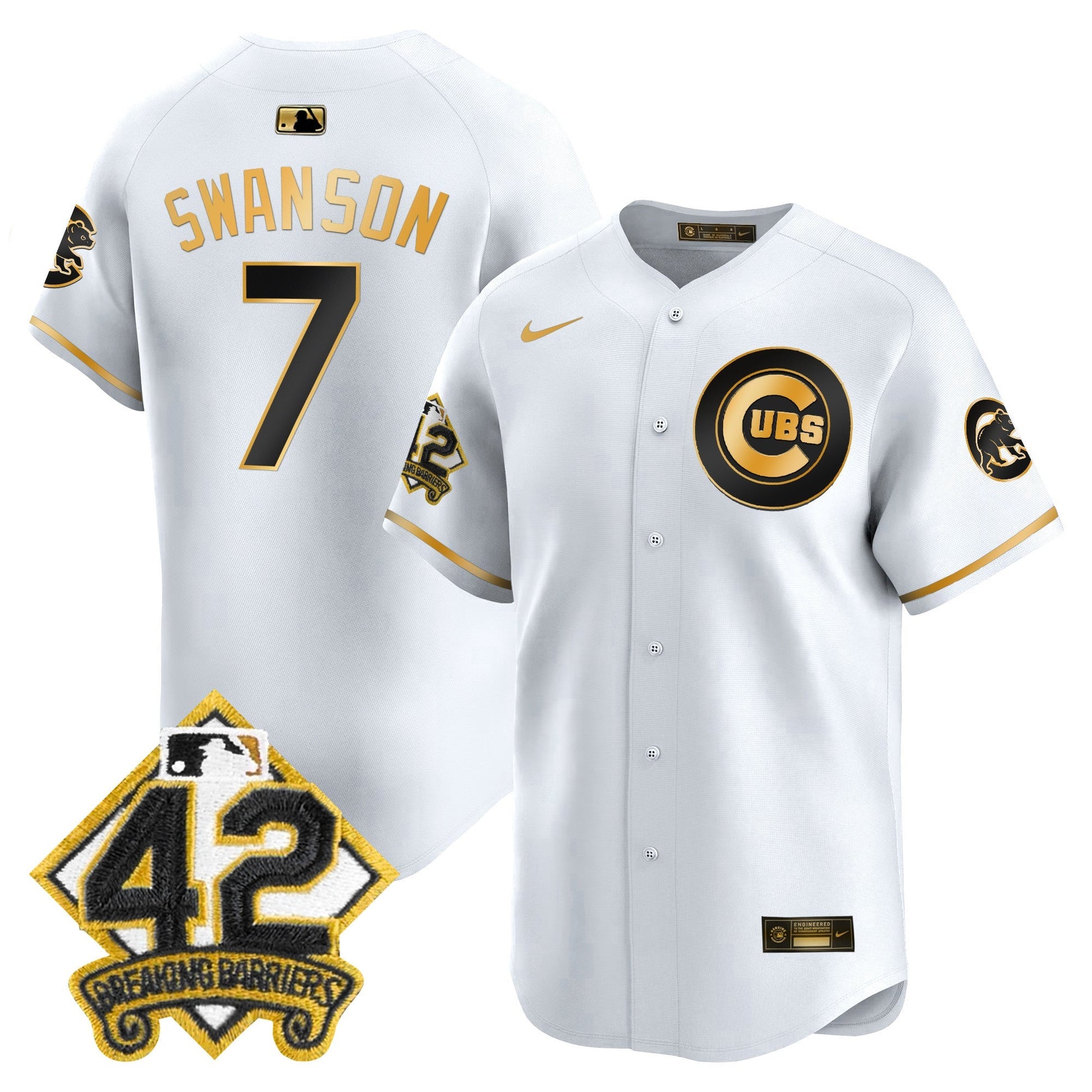 Men's Chicago Cubs 2025 Jackie Robinson Patch Vapor Premier Limited Jersey - All Stitched