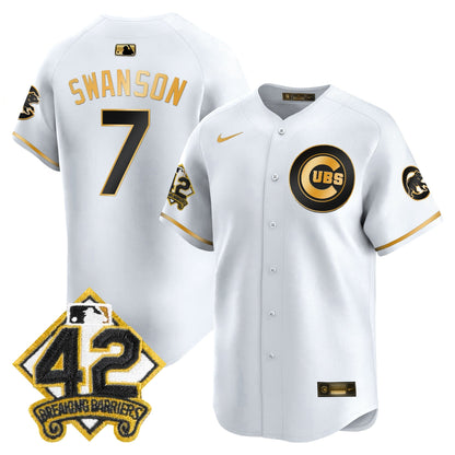 Men's Chicago Cubs 2025 Jackie Robinson Patch Vapor Premier Limited Jersey - All Stitched