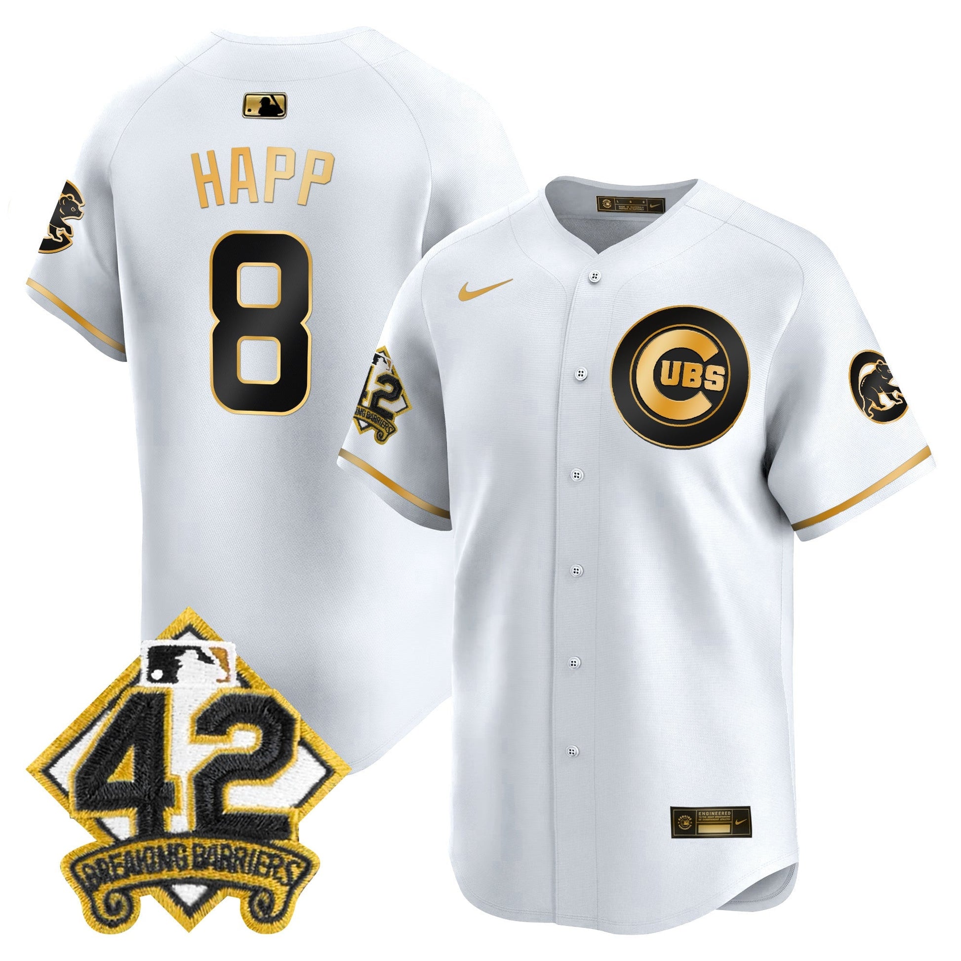 Men's Chicago Cubs 2025 Jackie Robinson Patch Vapor Premier Limited Jersey - All Stitched