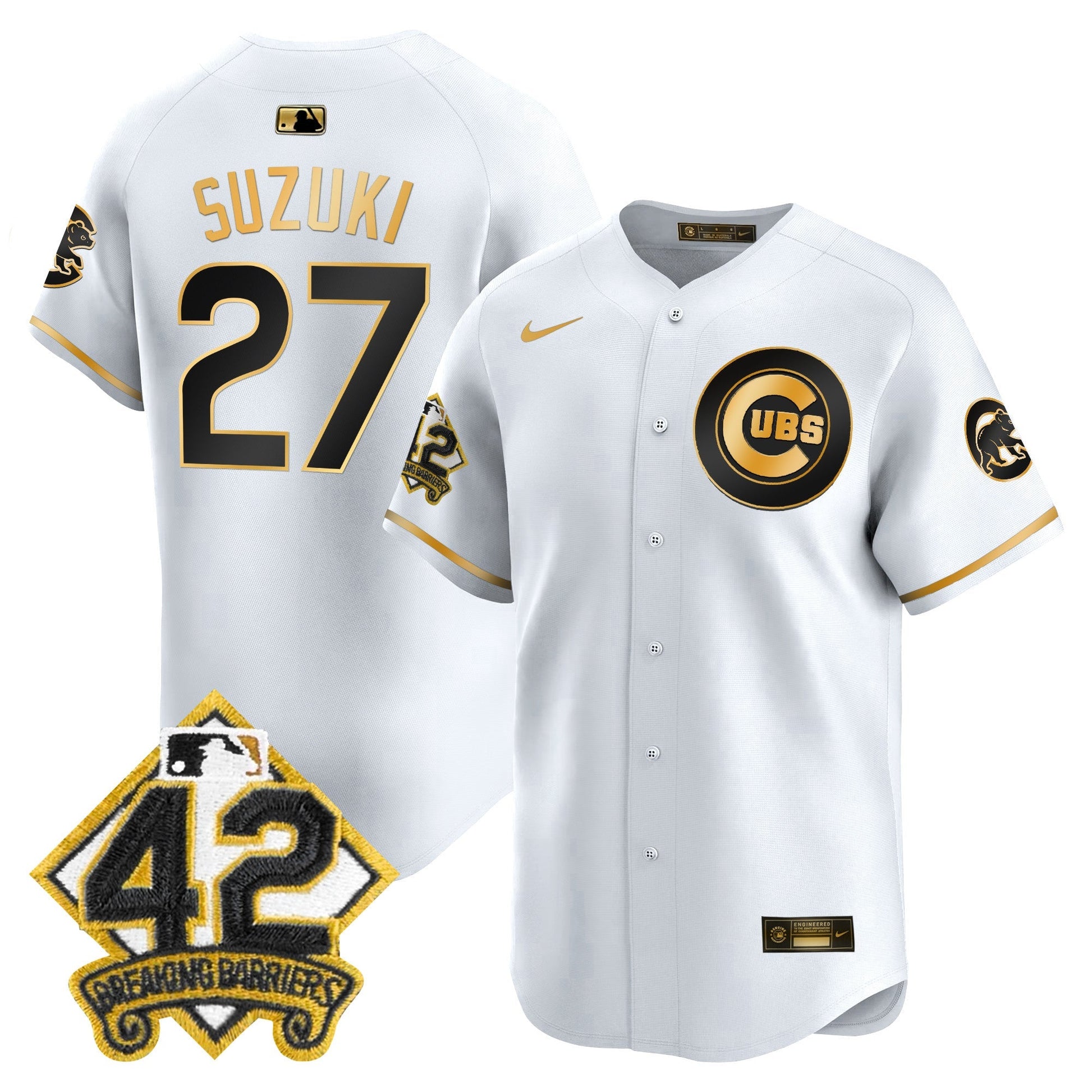 Men's Chicago Cubs 2025 Jackie Robinson Patch Vapor Premier Limited Jersey - All Stitched