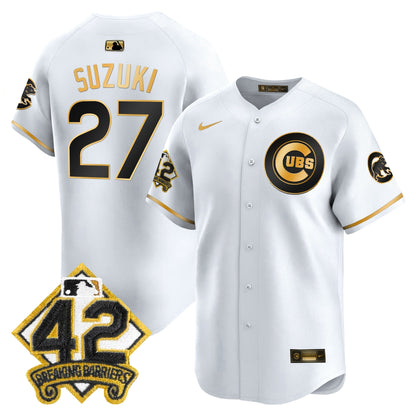 Men's Chicago Cubs 2025 Jackie Robinson Patch Vapor Premier Limited Jersey - All Stitched