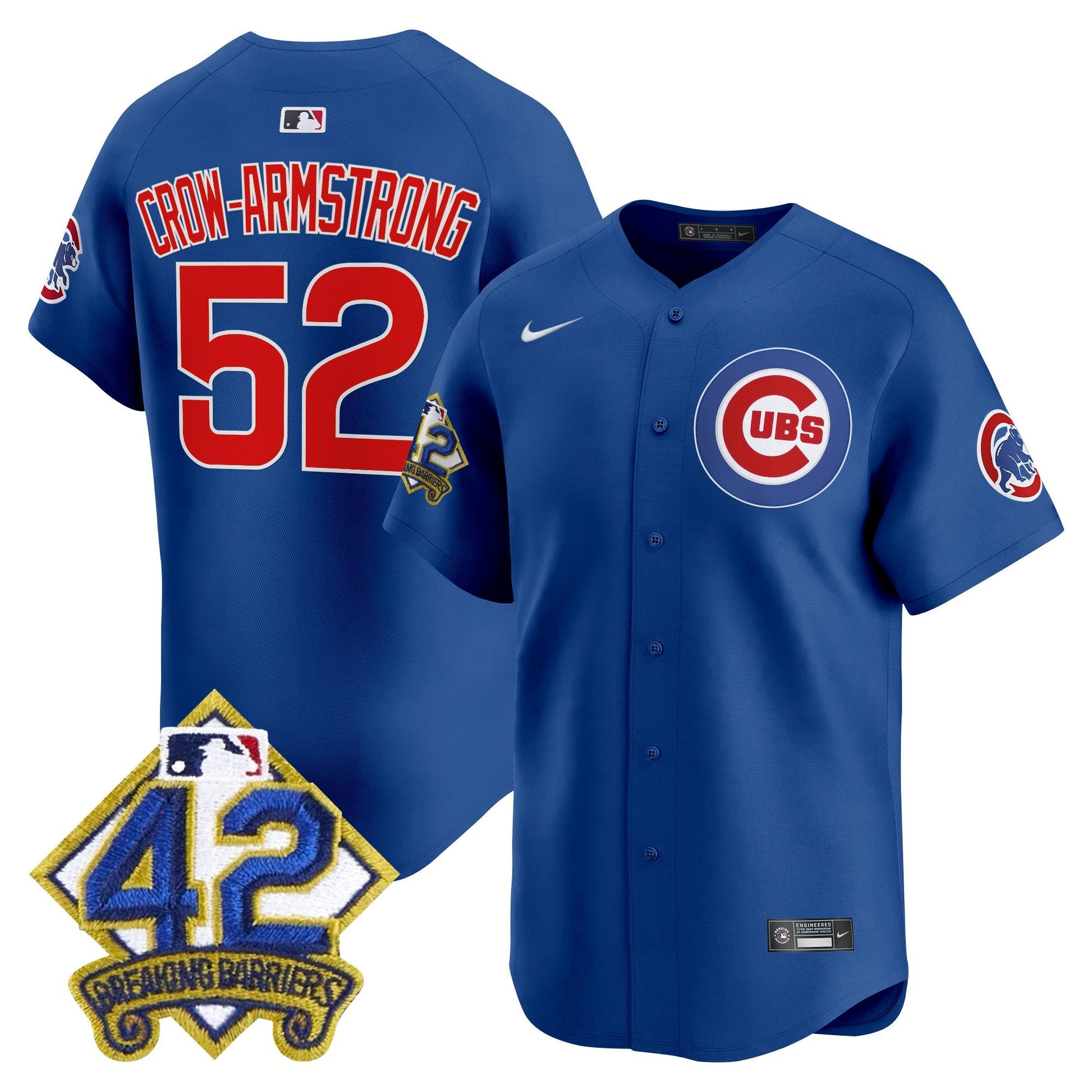 Men's Chicago Cubs 2025 Jackie Robinson Patch Vapor Premier Limited Jersey - All Stitched