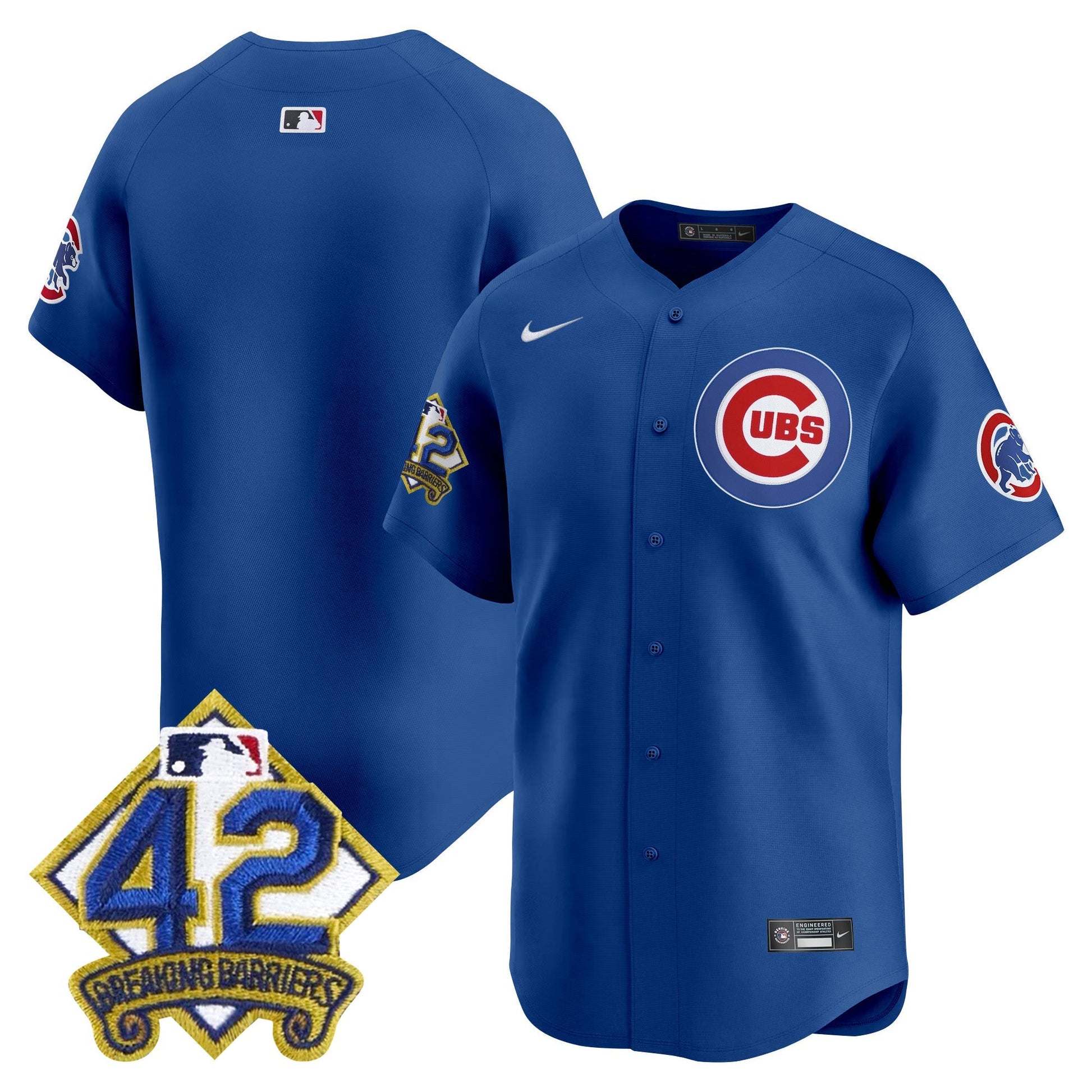 Men's Chicago Cubs 2025 Jackie Robinson Patch Vapor Premier Limited Jersey - All Stitched