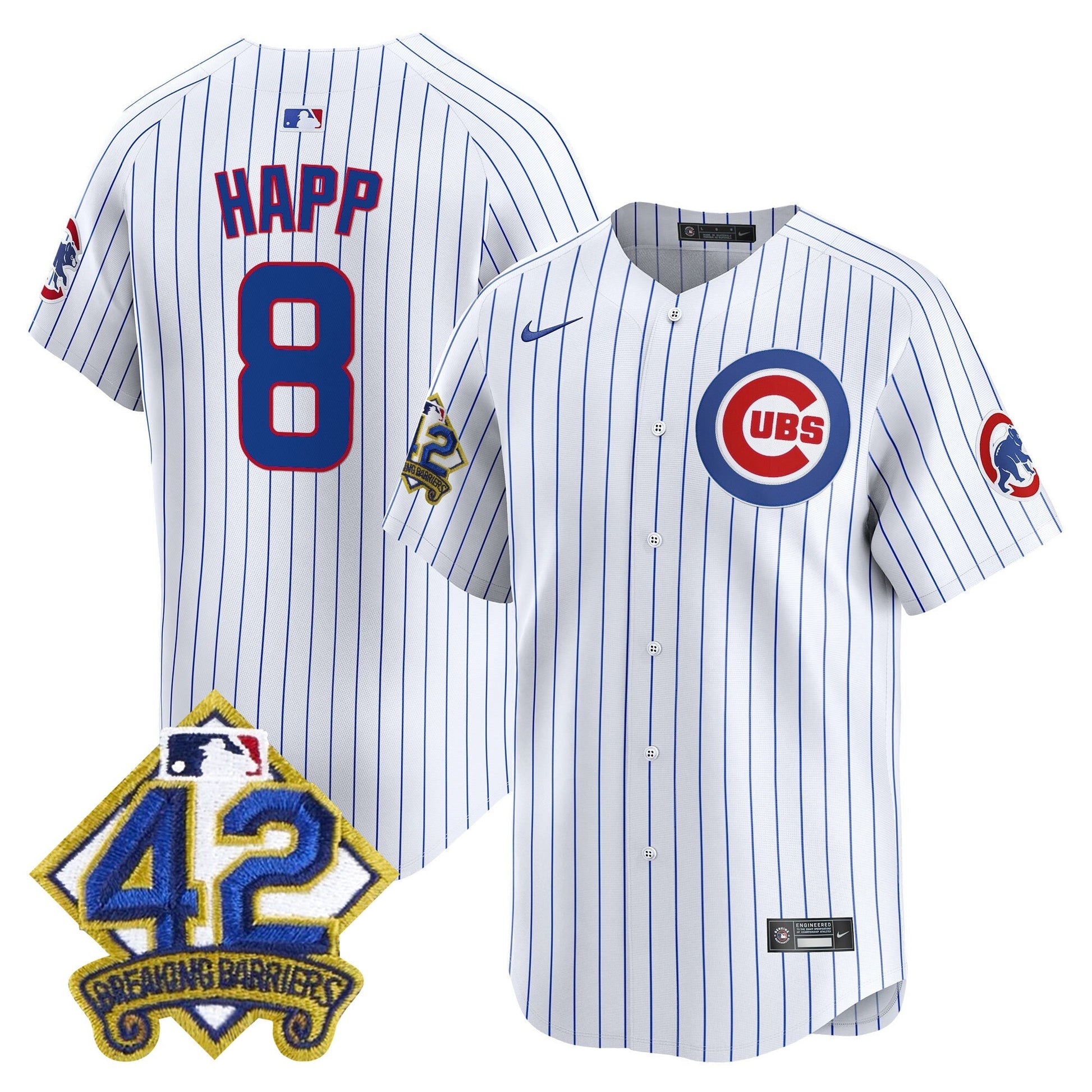 Men's Chicago Cubs 2025 Jackie Robinson Patch Vapor Premier Limited Jersey - All Stitched