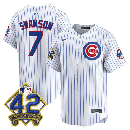 Men's Chicago Cubs 2025 Jackie Robinson Patch Vapor Premier Limited Jersey - All Stitched