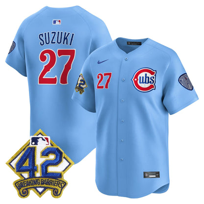 Men's Chicago Cubs 2025 Jackie Robinson Patch Vapor Premier Limited Jersey - All Stitched