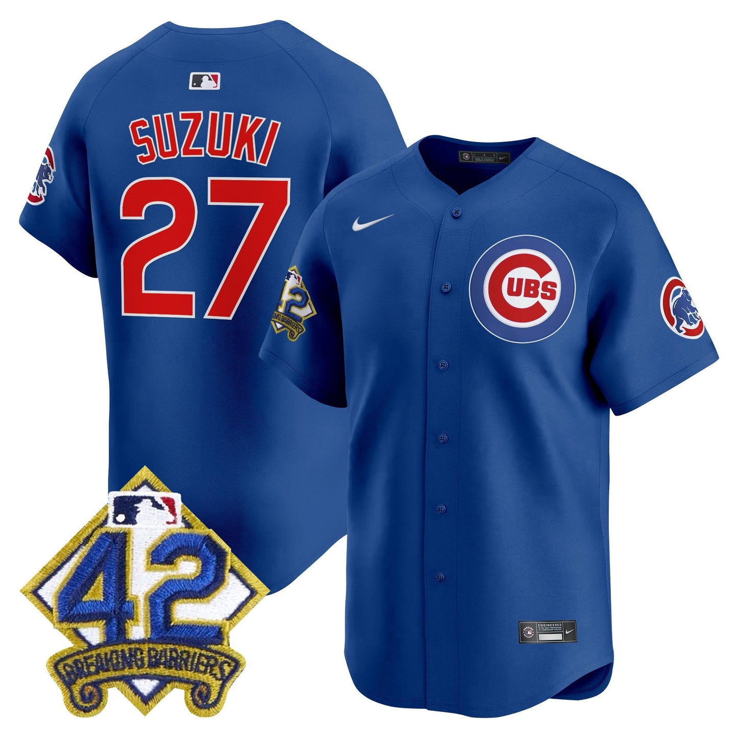Men's Chicago Cubs 2025 Jackie Robinson Patch Vapor Premier Limited Jersey - All Stitched