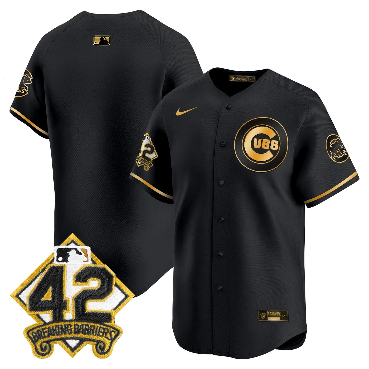 Men's Chicago Cubs 2025 Jackie Robinson Patch Vapor Premier Limited Jersey - All Stitched