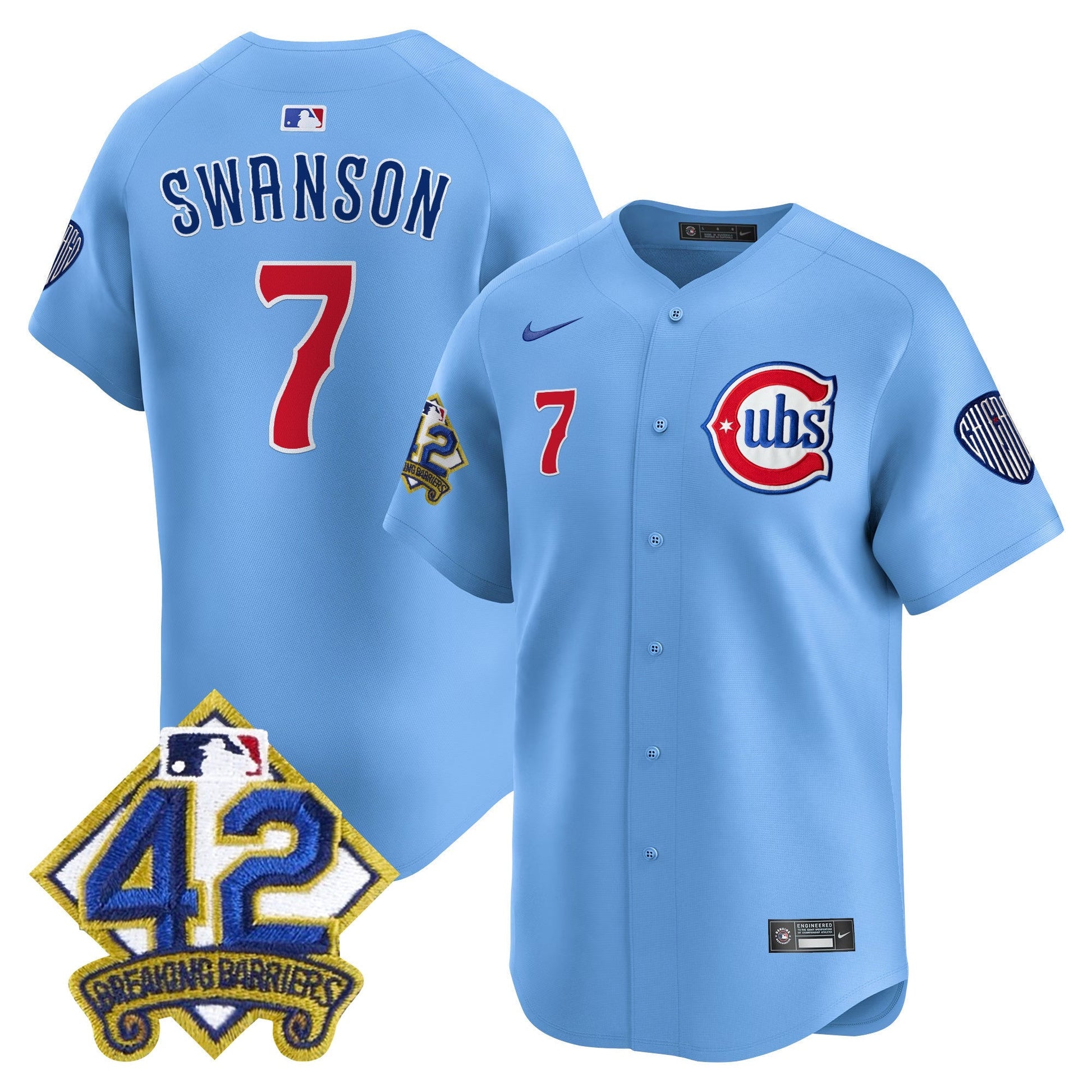 Men's Chicago Cubs 2025 Jackie Robinson Patch Vapor Premier Limited Jersey - All Stitched