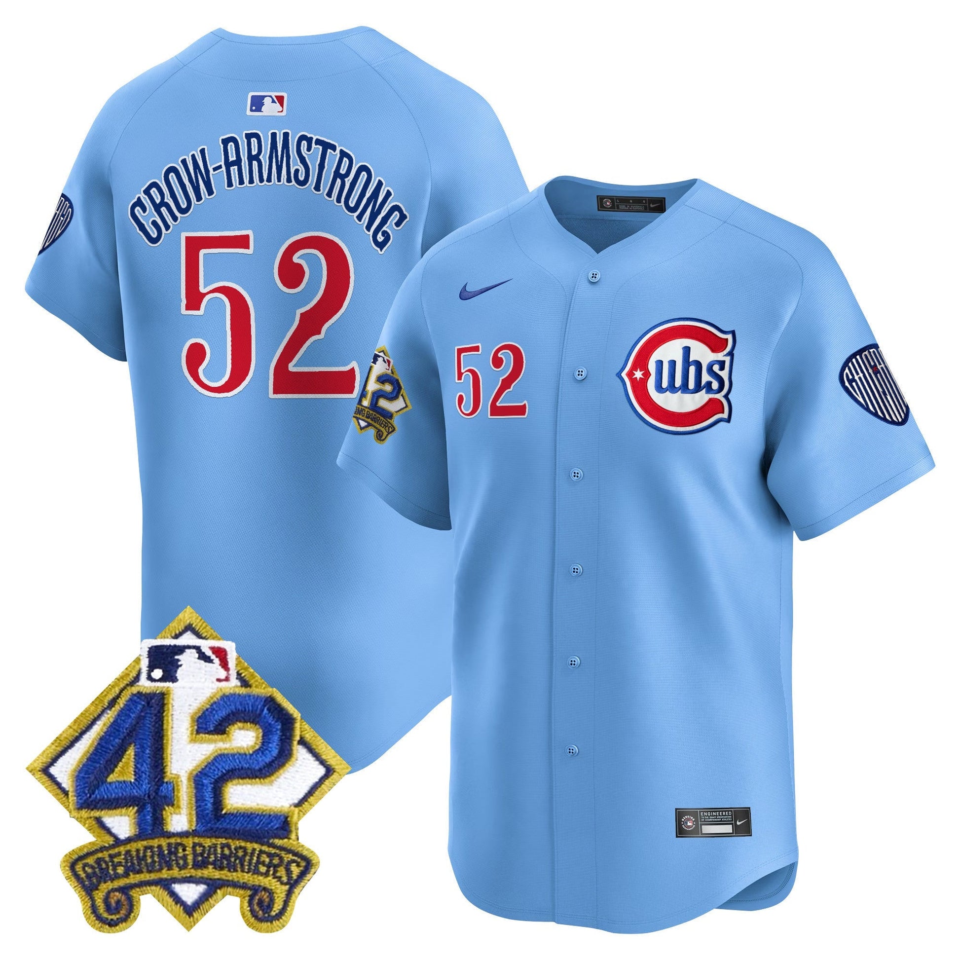 Men's Chicago Cubs 2025 Jackie Robinson Patch Vapor Premier Limited Jersey - All Stitched