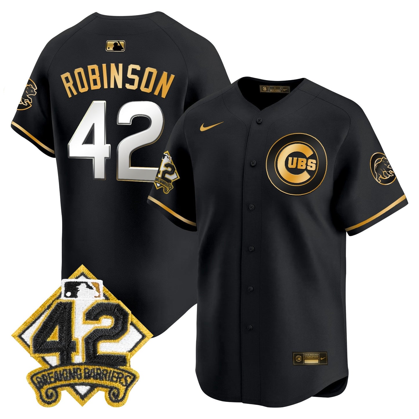 Men's Chicago Cubs 2025 Jackie Robinson Patch Vapor Premier Limited Jersey - All Stitched