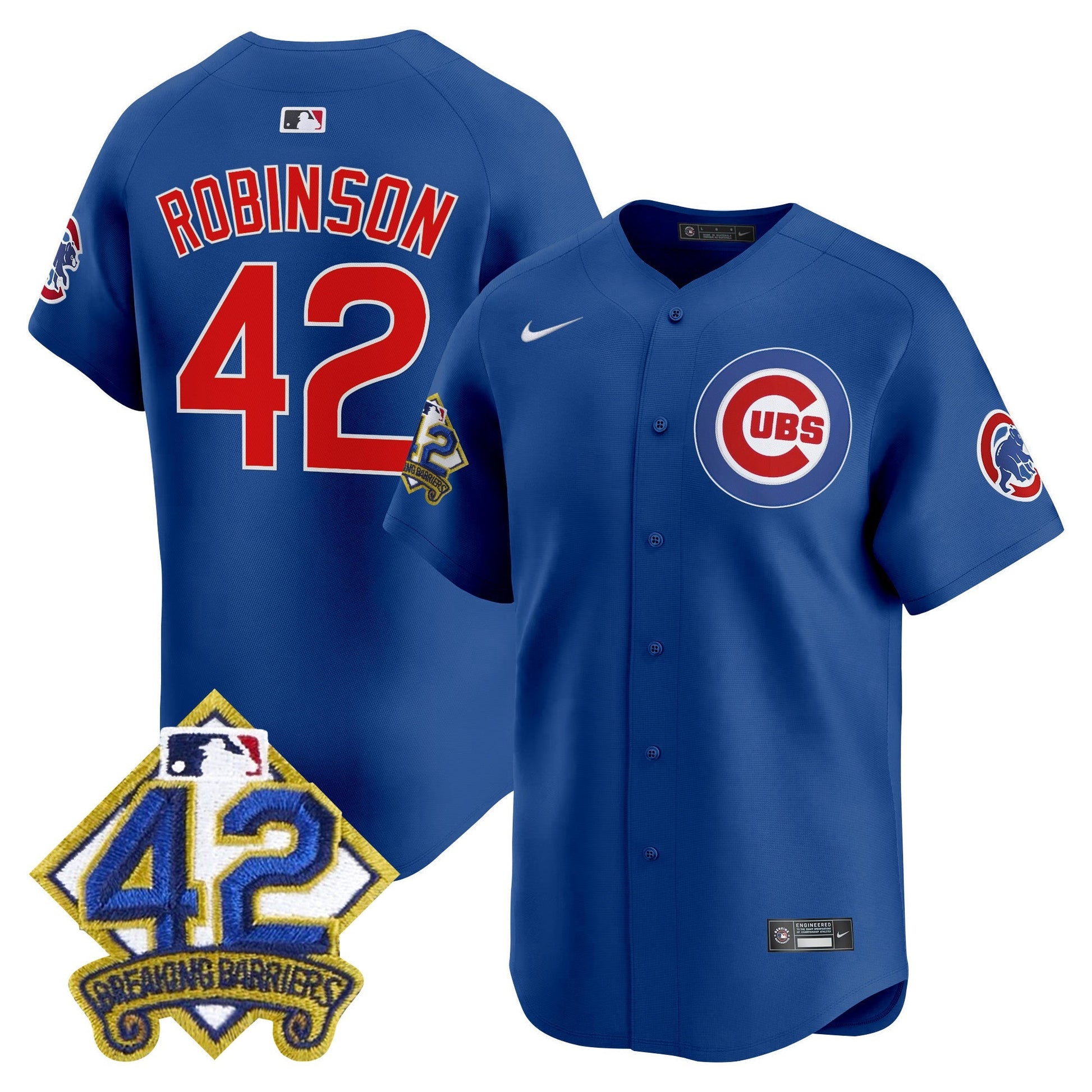 Men's Chicago Cubs 2025 Jackie Robinson Patch Vapor Premier Limited Jersey - All Stitched