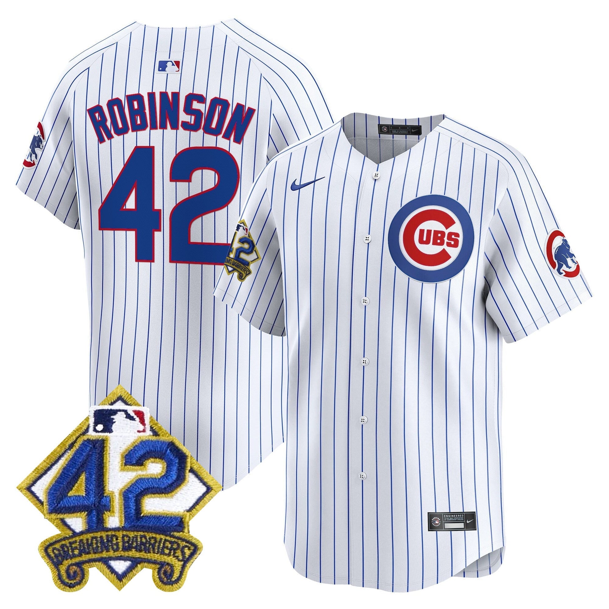 Men's Chicago Cubs 2025 Jackie Robinson Patch Vapor Premier Limited Jersey - All Stitched