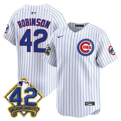 Men's Chicago Cubs 2025 Jackie Robinson Patch Vapor Premier Limited Jersey - All Stitched