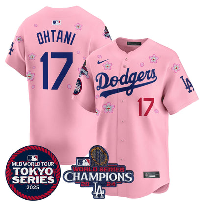 Men's Dodgers Tokyo Series 2025 World Series Champions Patch Vapor Premier Limited Jersey - Stitched