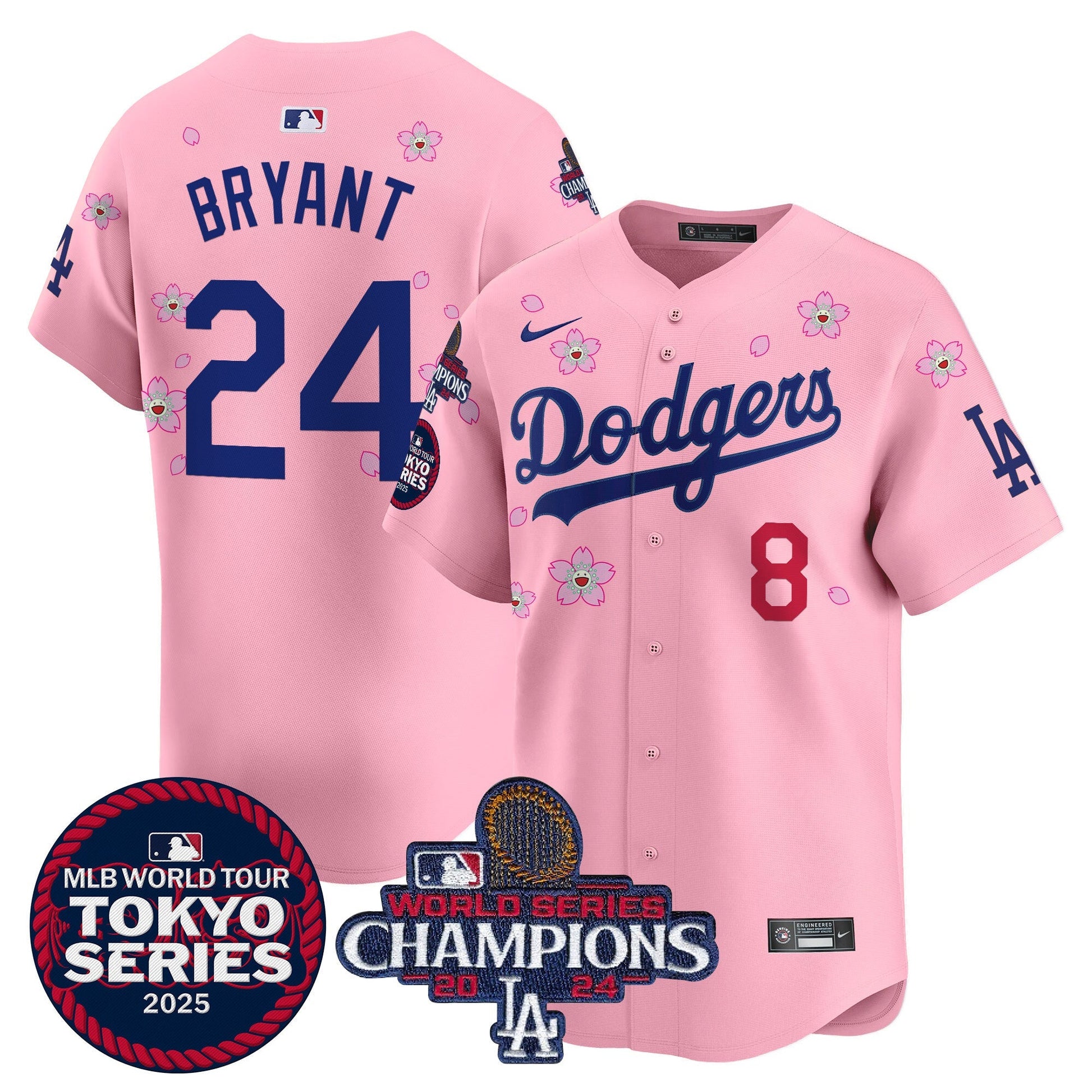 Men's Dodgers Tokyo Series 2025 World Series Champions Patch Vapor Premier Limited Jersey - Stitched