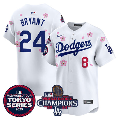 Men's Dodgers Tokyo Series 2025 World Series Champions Patch Vapor Premier Limited Jersey - Stitched