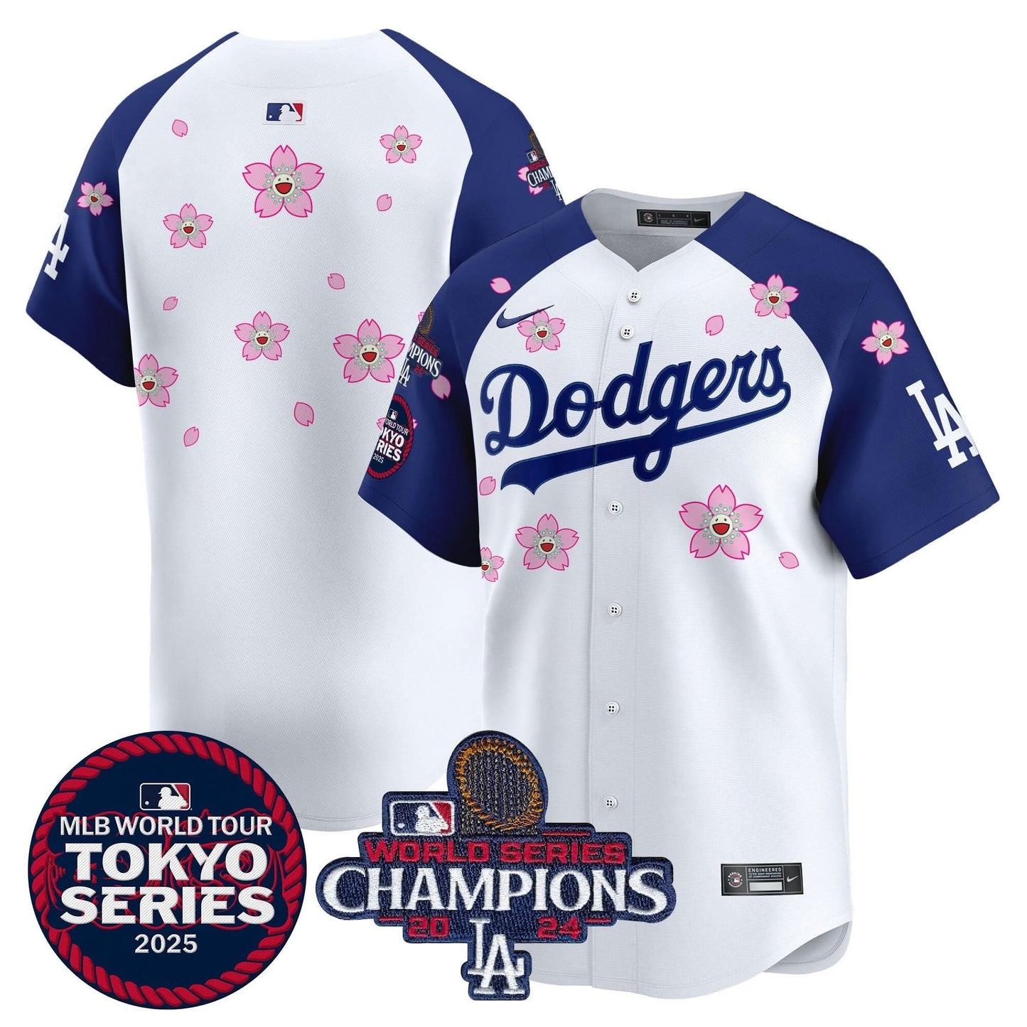 Men's Dodgers Tokyo Series 2025 World Series Champions Patch Vapor Premier Limited Jersey - Stitched