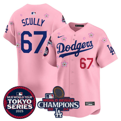 Men's Dodgers Tokyo Series 2025 World Series Champions Patch Vapor Premier Limited Jersey - Stitched