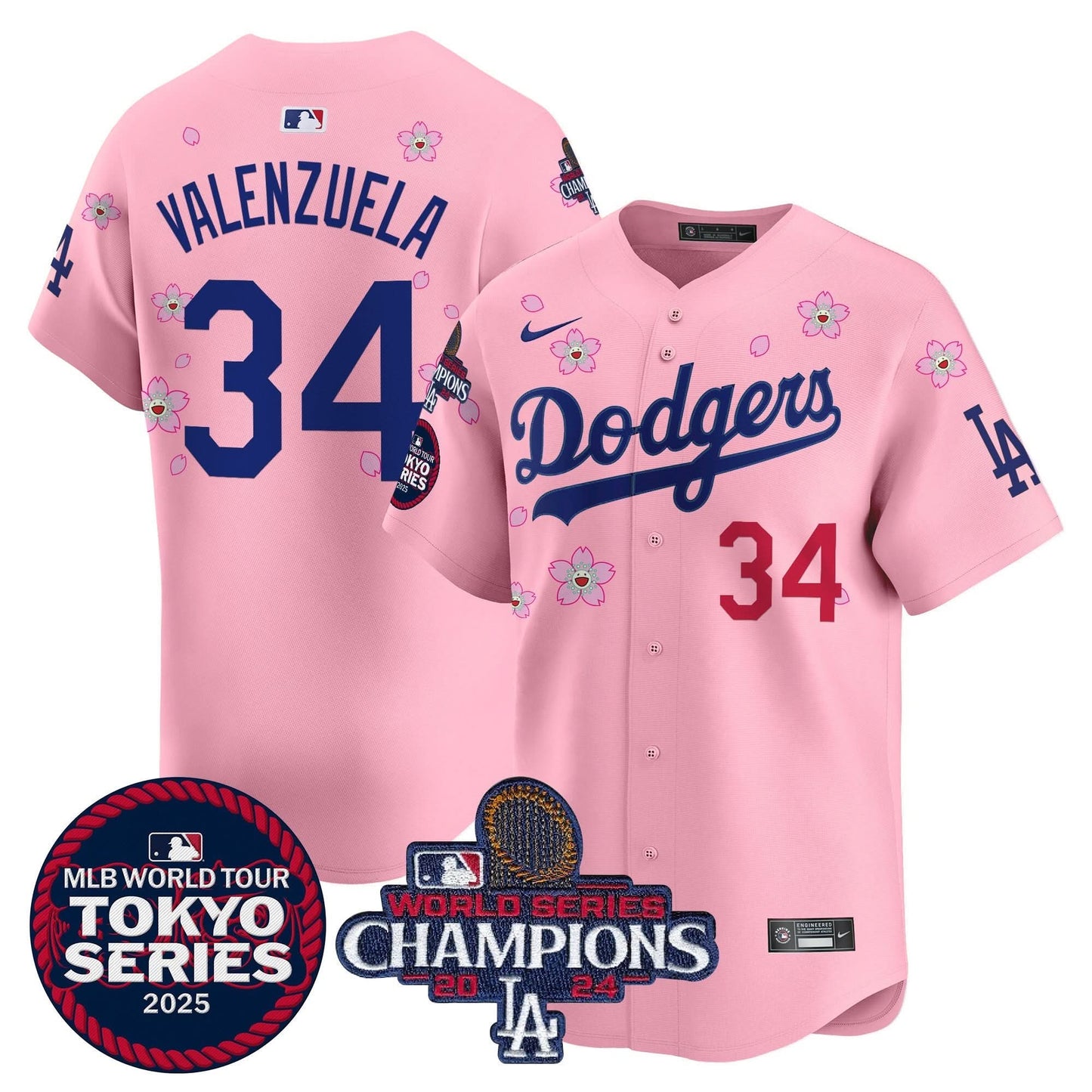 Men's Dodgers Tokyo Series 2025 World Series Champions Patch Vapor Premier Limited Jersey - Stitched
