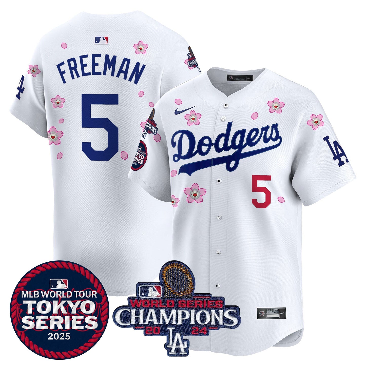 Men's Dodgers Tokyo Series 2025 World Series Champions Patch Vapor Premier Limited Jersey - Stitched