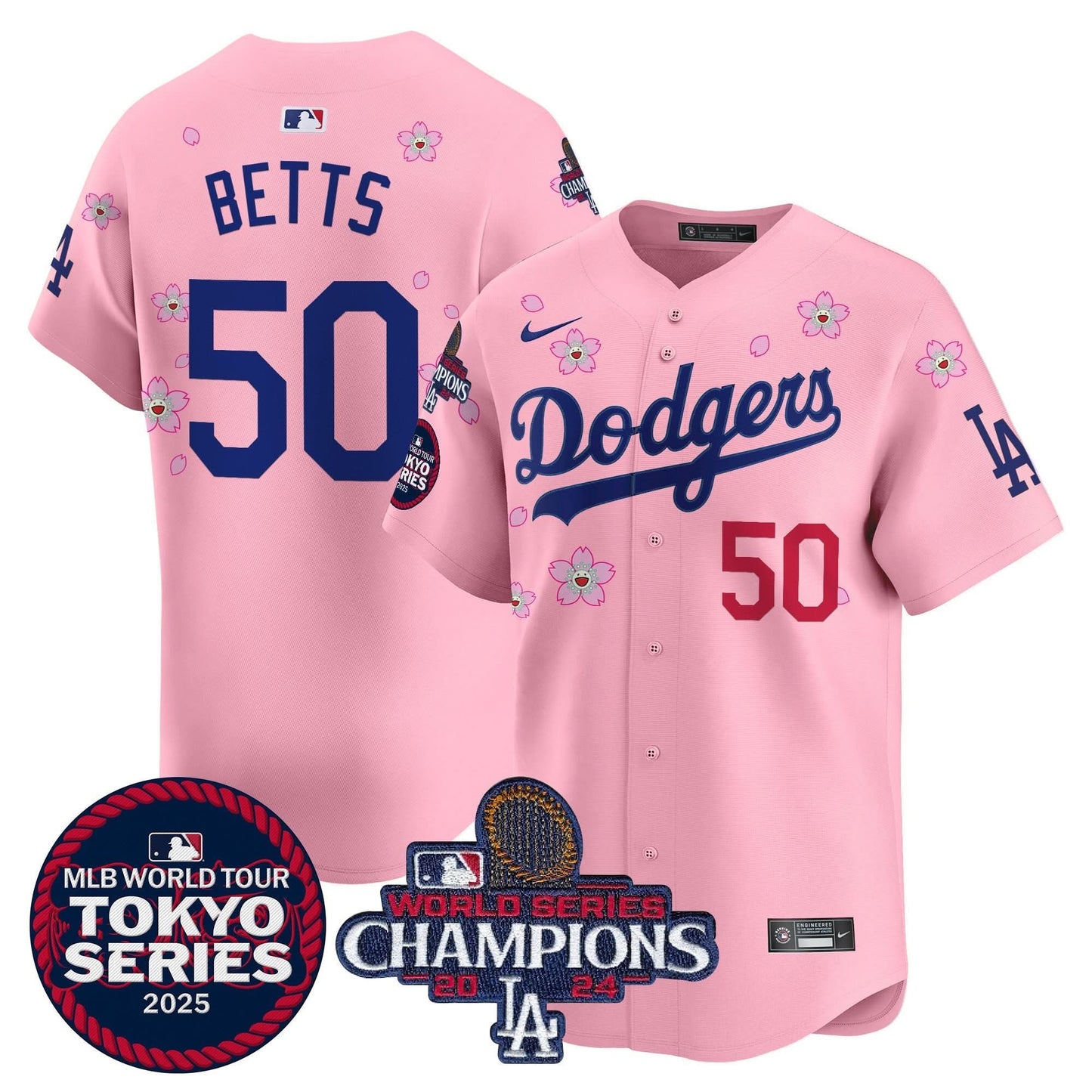 Men's Dodgers Tokyo Series 2025 World Series Champions Patch Vapor Premier Limited Jersey - Stitched