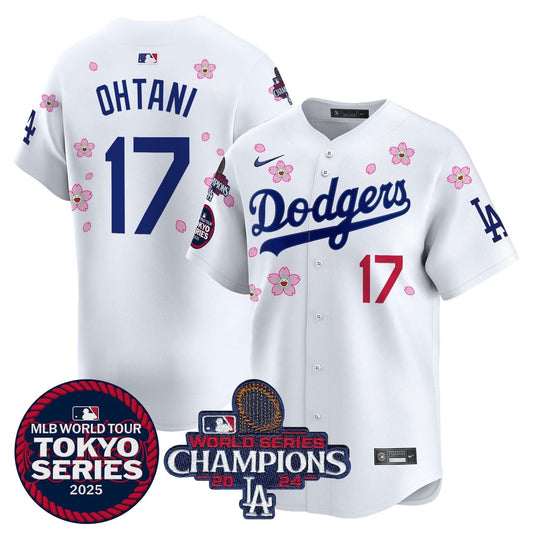 Men's Dodgers Tokyo Series 2025 World Series Champions Patch Vapor Premier Limited Jersey - Stitched