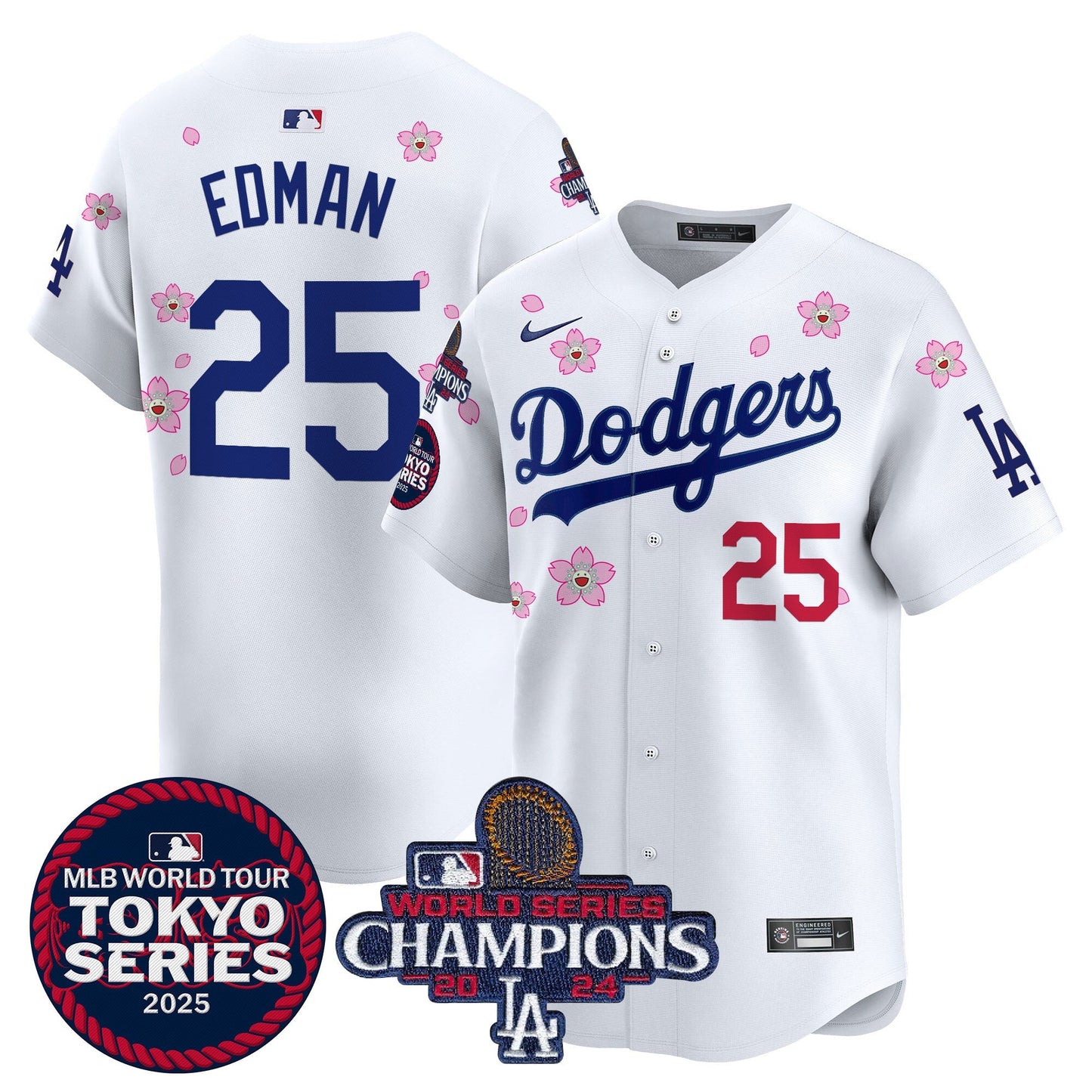 Men's Dodgers Tokyo Series 2025 World Series Champions Patch Vapor Premier Limited Jersey - Stitched
