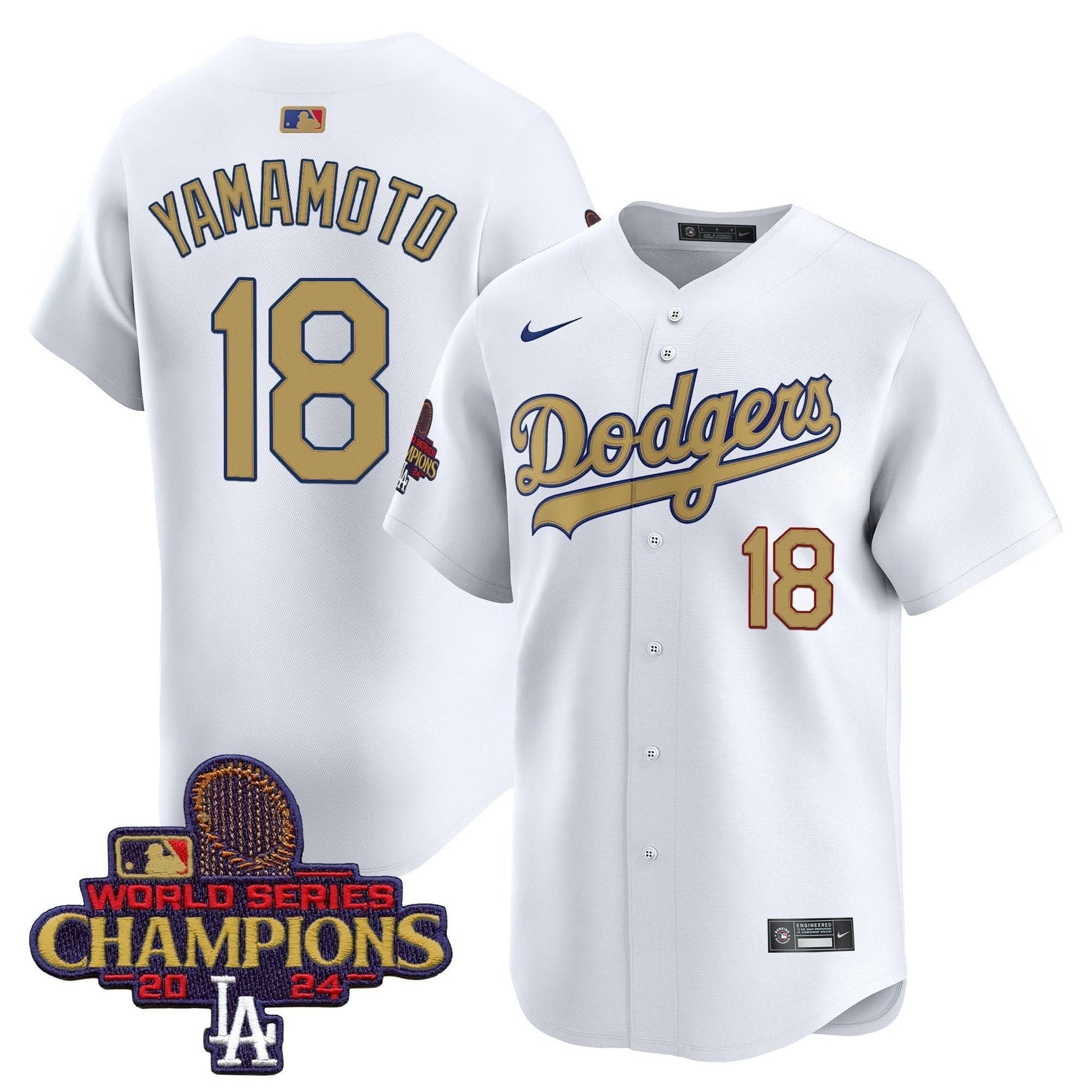 Men's Dodgers 2025 Gold Vapor Premier Limited Jersey - All Stitched