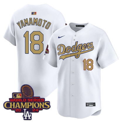 Men's Dodgers 2025 Gold Vapor Premier Limited Jersey - All Stitched