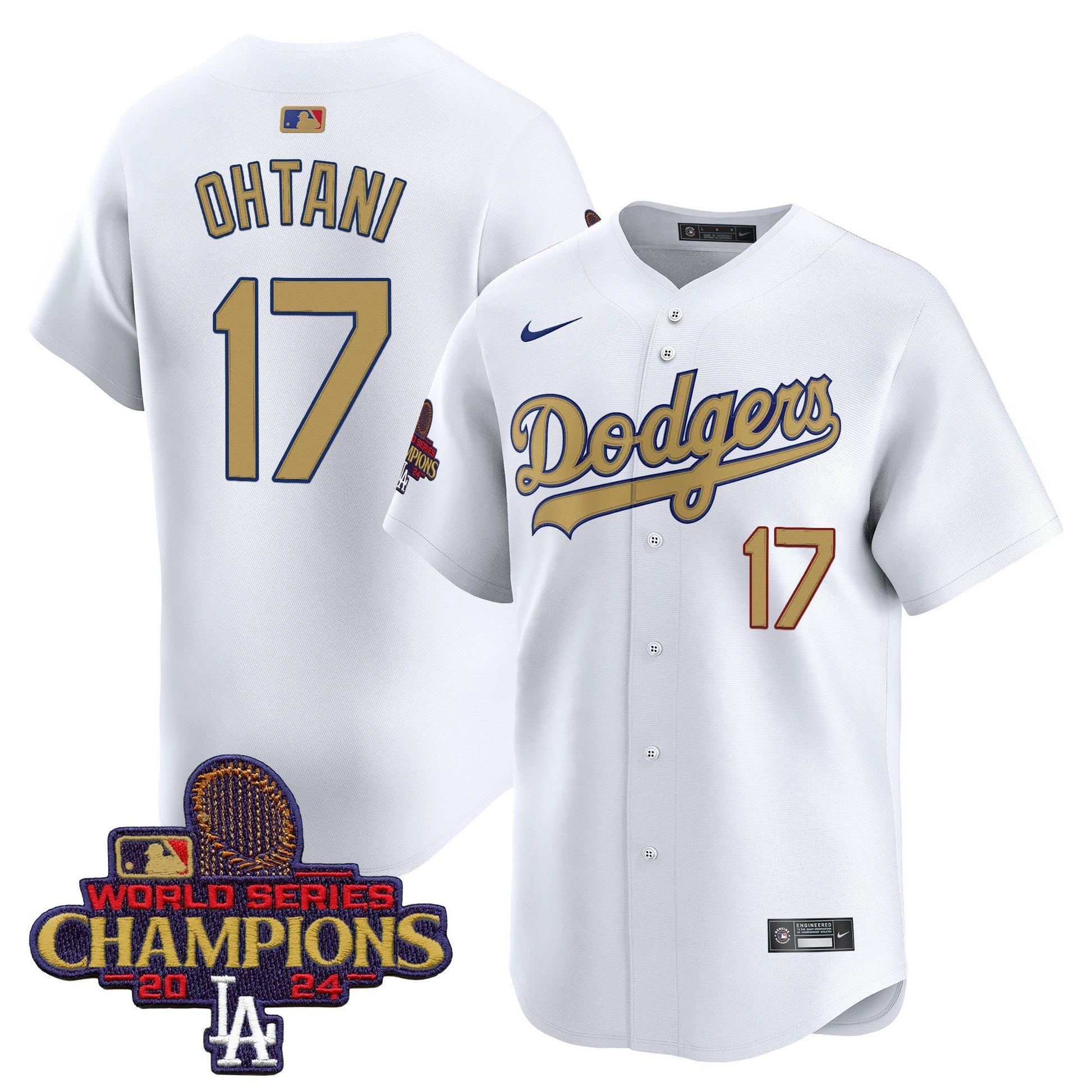 Men's Dodgers 2025 Gold Vapor Premier Limited Jersey - All Stitched