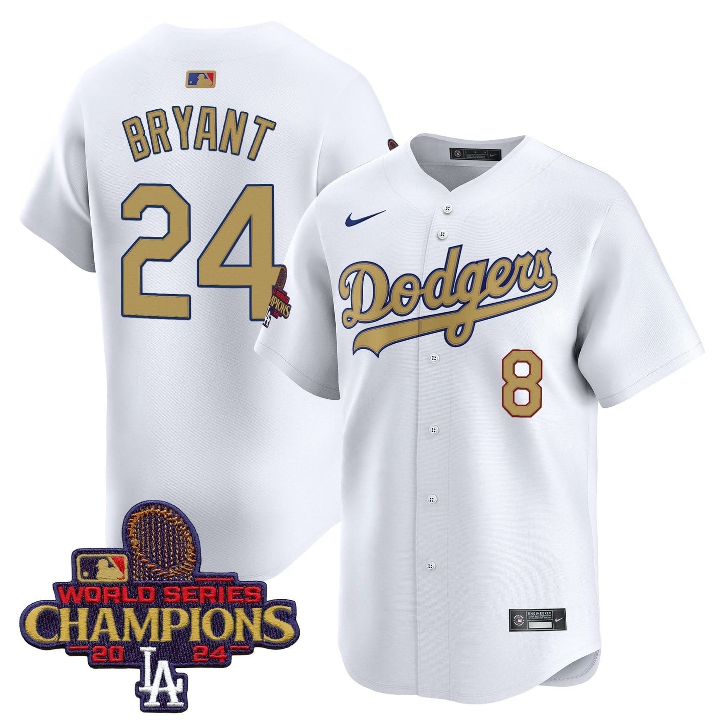 Men's Dodgers 2025 Gold Vapor Premier Limited Jersey - All Stitched