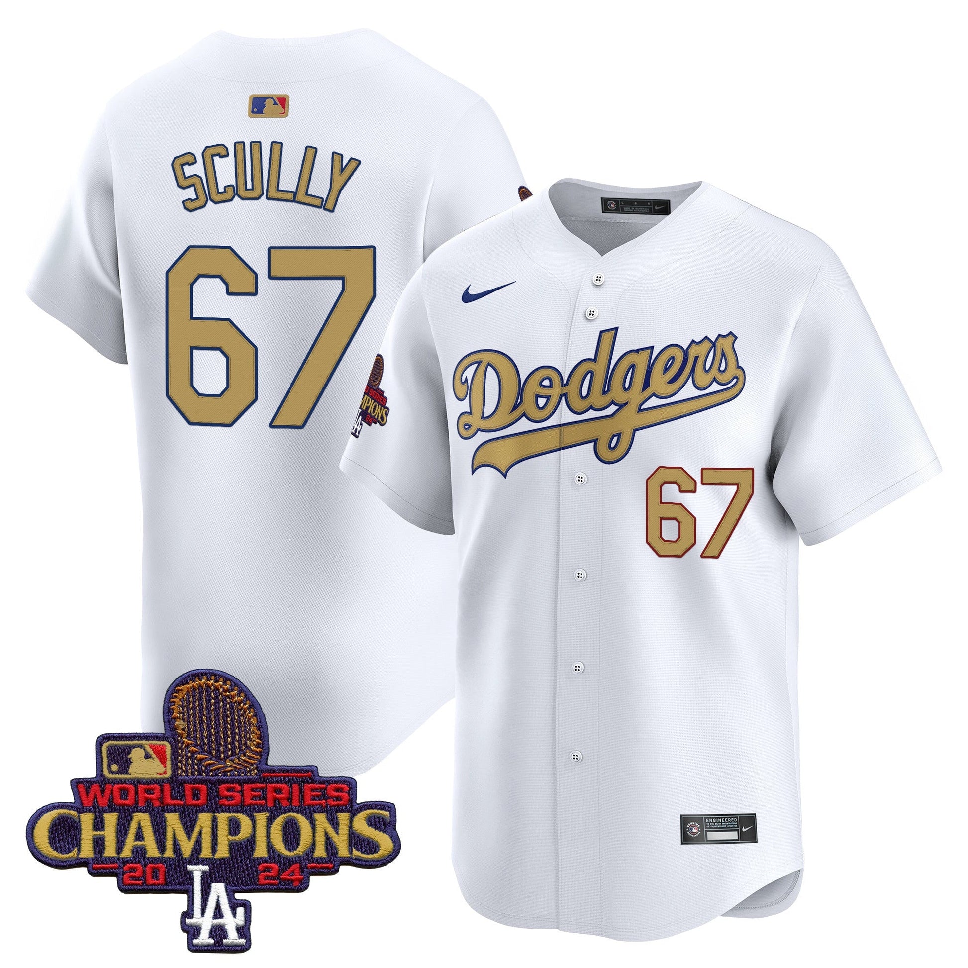 Men's Dodgers 2025 Gold Vapor Premier Limited Jersey - All Stitched