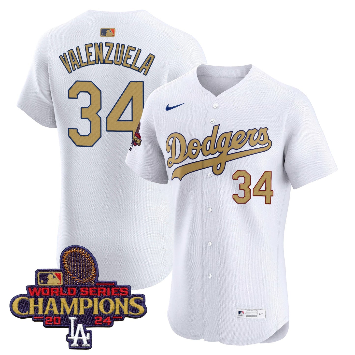 Men's Dodgers 2025 Gold Vapor Premier Elite Jersey - All Stitched