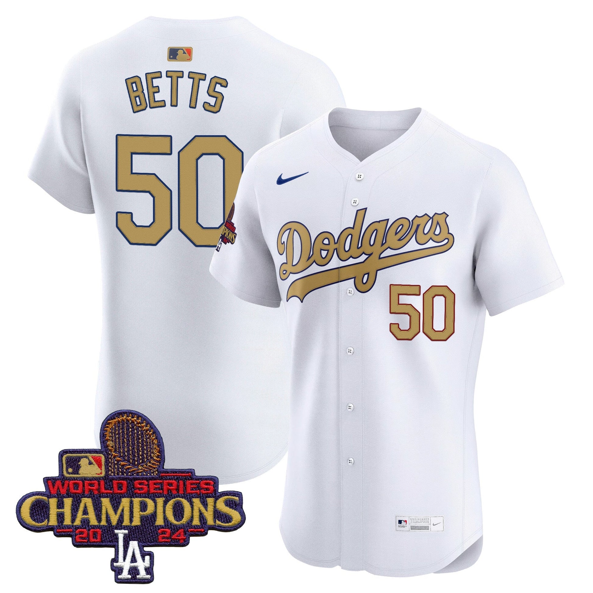 Men's Dodgers 2025 Gold Vapor Premier Elite Jersey - All Stitched