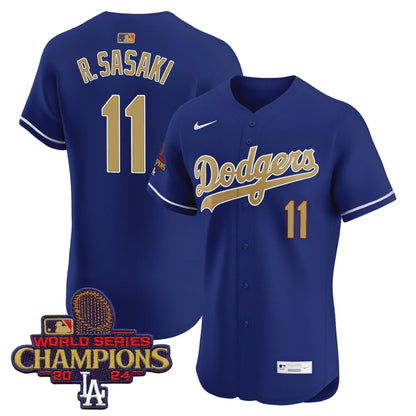 Men's Dodgers 2025 Gold Vapor Premier Elite Jersey - All Stitched