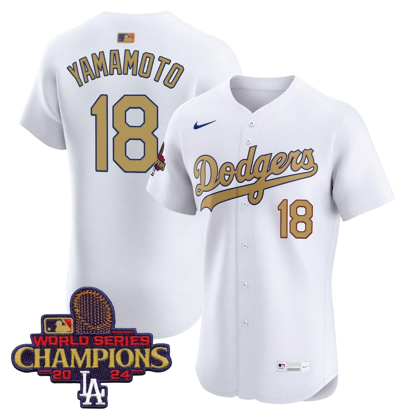 Men's Dodgers 2025 Gold Vapor Premier Elite Jersey - All Stitched