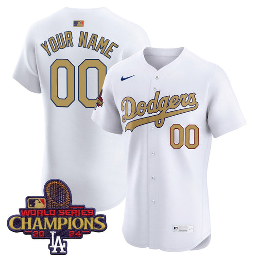 Dodgers 2025 Gold Vapor Premier Elite Custom Jersey - All Stitched