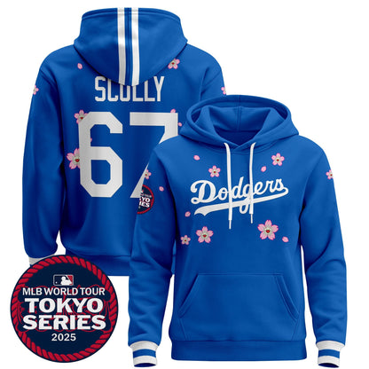 Men's Dodgers Tokyo Series 2025 Pullover Hoodie V2 - Stitched