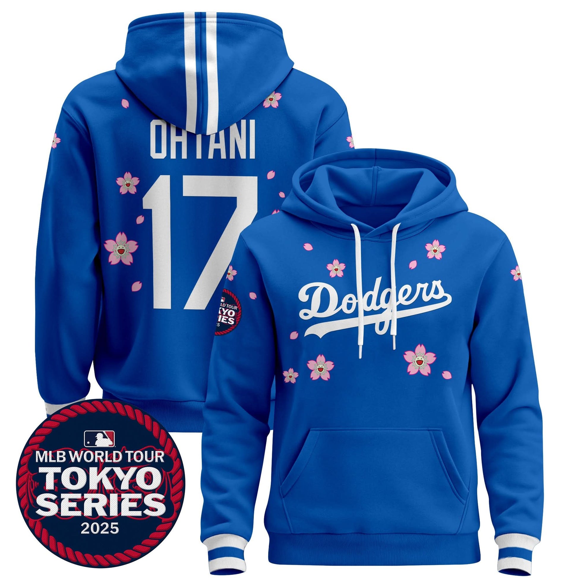Men's Dodgers Tokyo Series 2025 Pullover Hoodie V2 - Stitched