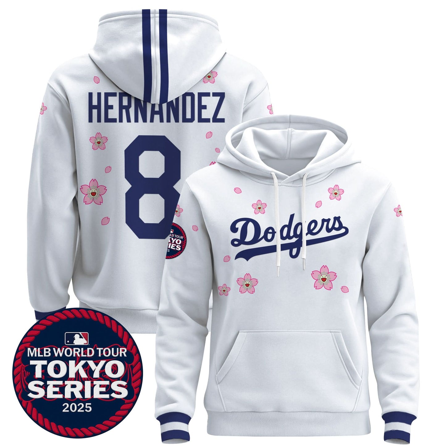 Men's Dodgers Tokyo Series 2025 Pullover Hoodie V2 - Stitched