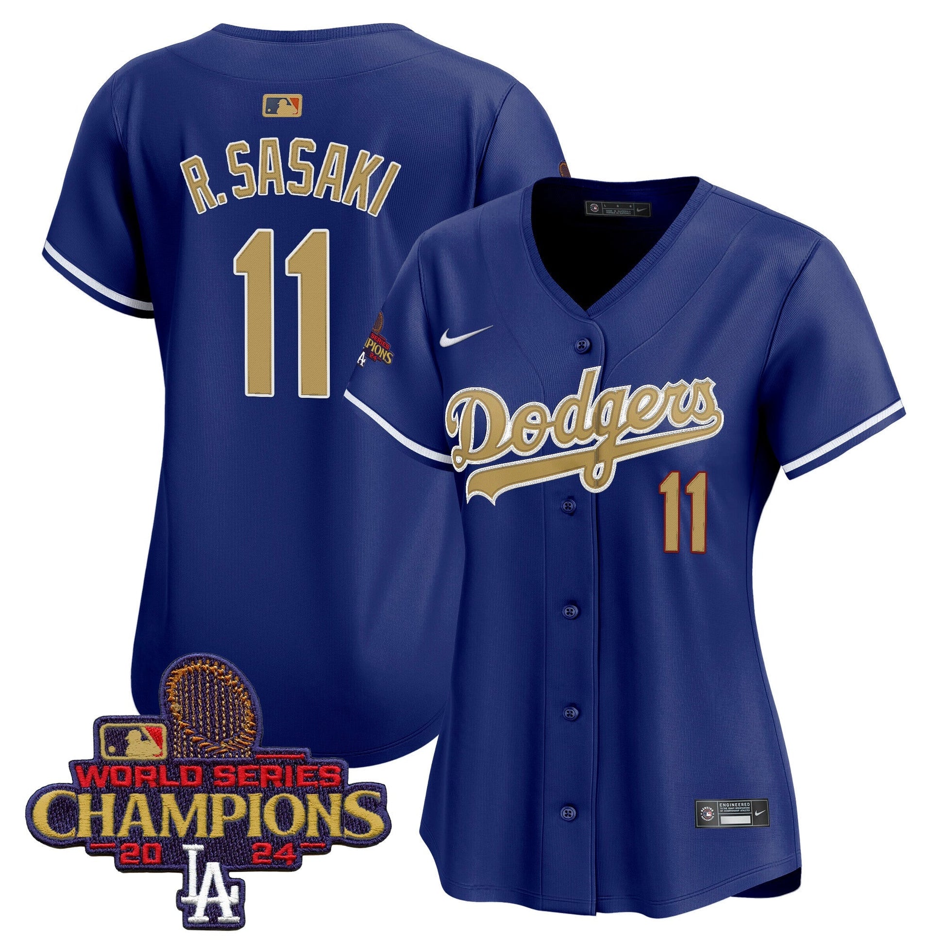 Women's Dodgers 2025 Gold Vapor Premier Limited Jersey - All Stitched