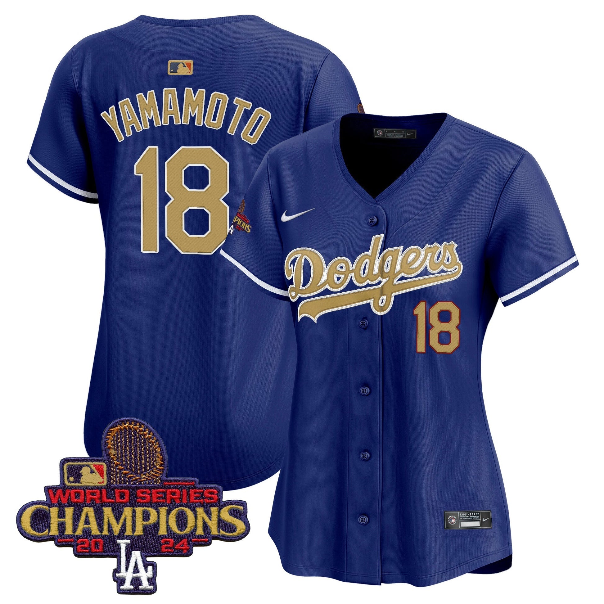 Women's Dodgers 2025 Gold Vapor Premier Limited Jersey - All Stitched