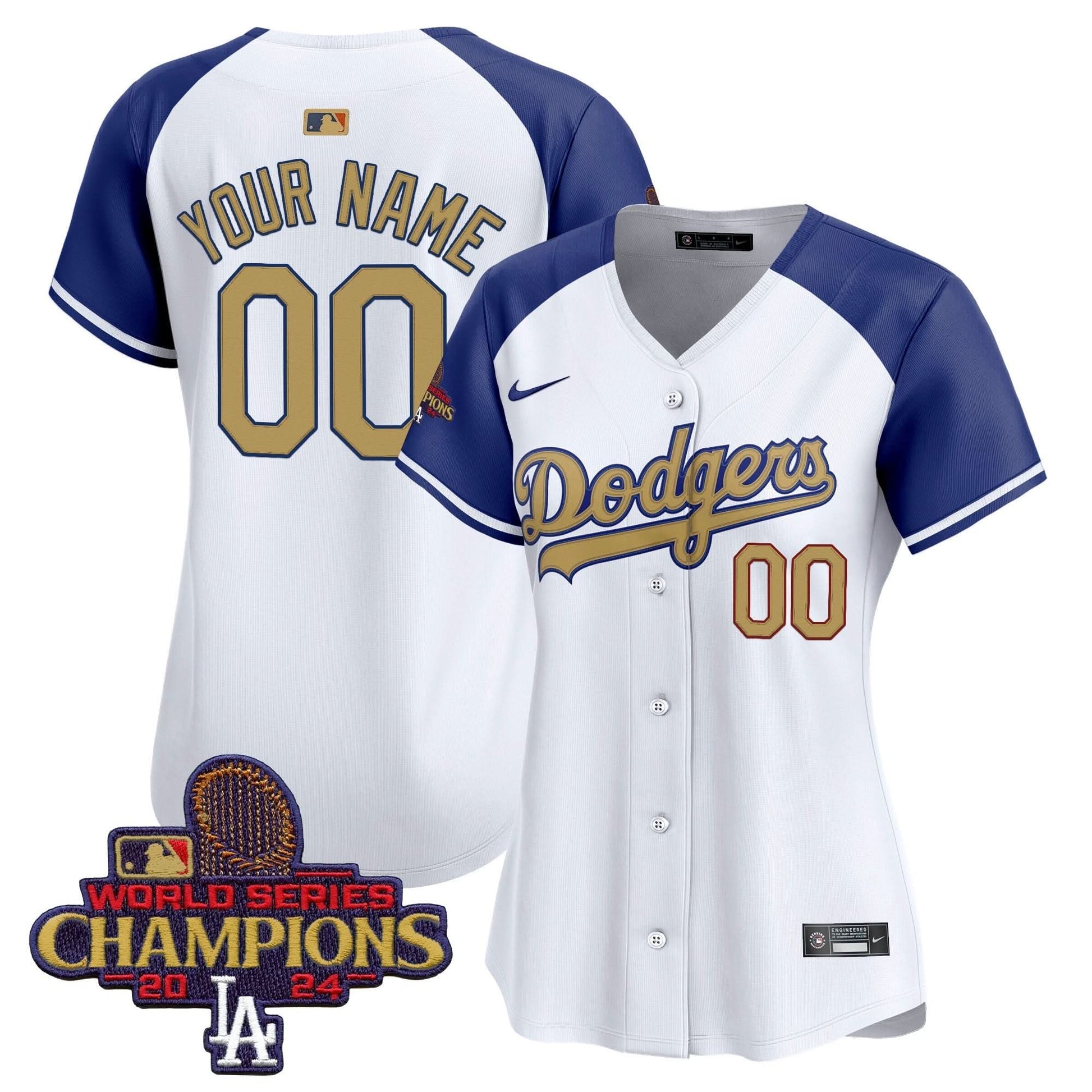 Dodgers 2025 Gold Vapor Premier Elite Custom Jersey - All Stitched
