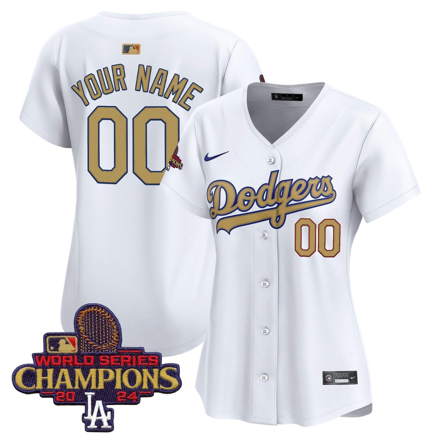 Dodgers 2025 Gold Vapor Premier Elite Custom Jersey - All Stitched