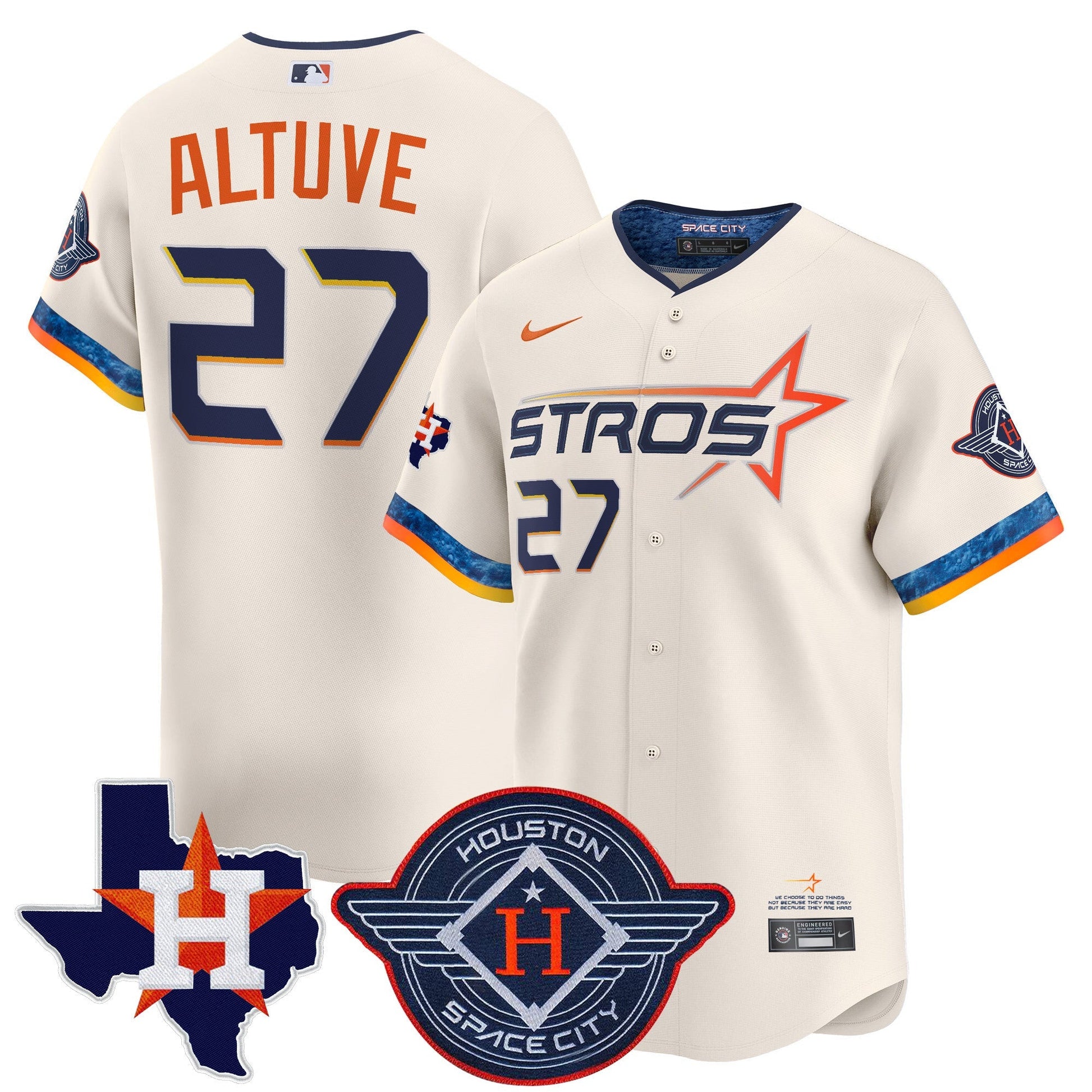 Men's Houston Astros 2025 City Connect Texas Patch Vapor Premier Limited Jersey - All Stitched