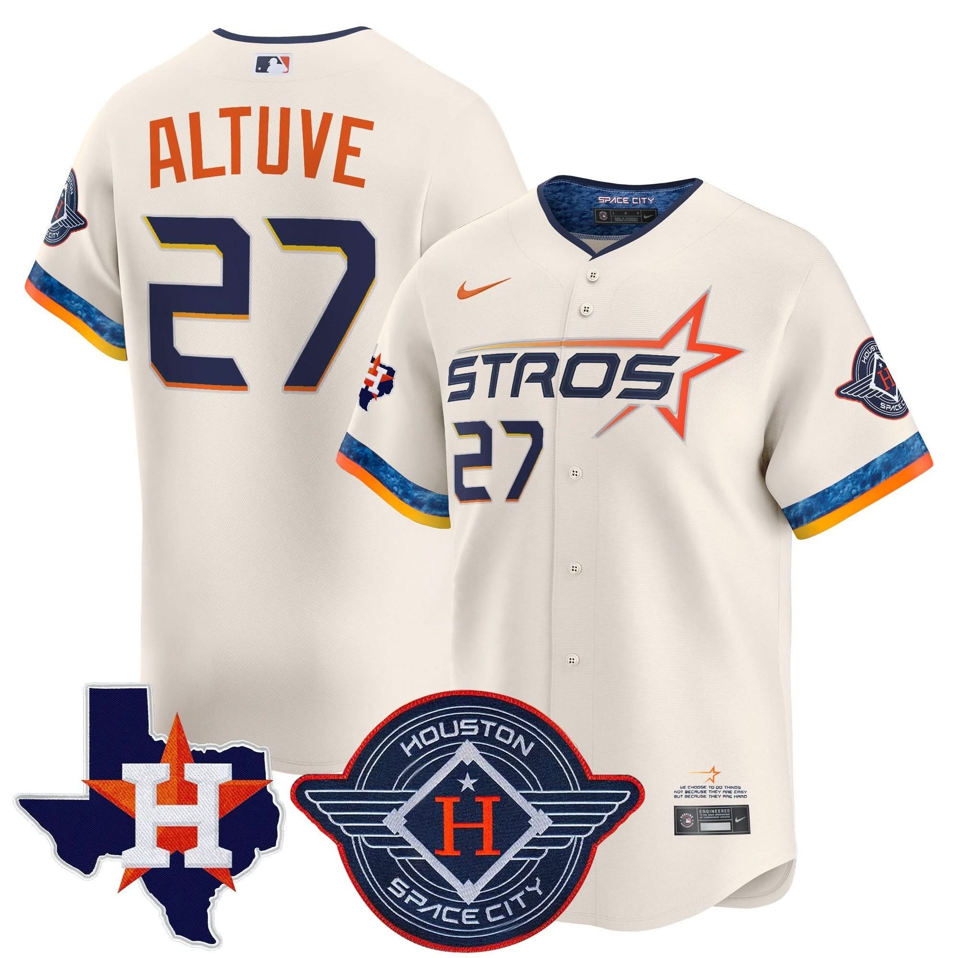 Men's Houston Astros 2025 City Connect Texas Patch Vapor Premier Limited Jersey - All Stitched