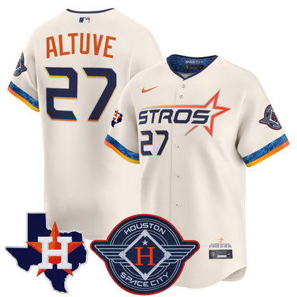 Men's Houston Astros 2025 City Connect Texas Patch Vapor Premier Limited Jersey - All Stitched