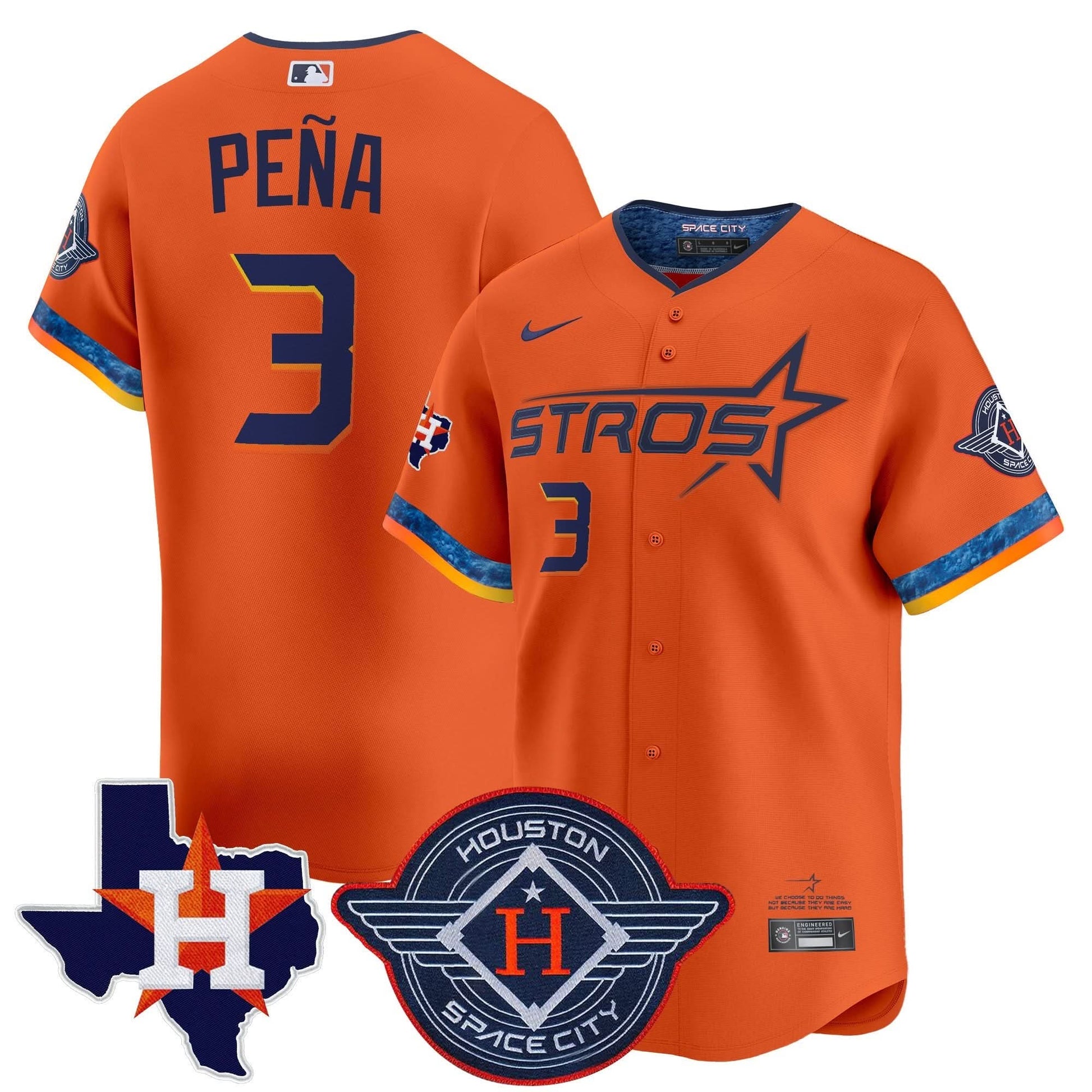 Men's Houston Astros 2025 City Connect Texas Patch Vapor Premier Limited Jersey - All Stitched