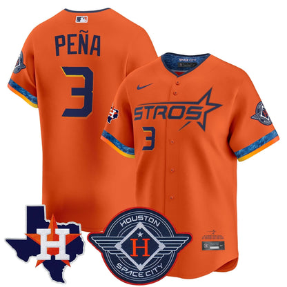 Men's Houston Astros 2025 City Connect Texas Patch Vapor Premier Limited Jersey - All Stitched